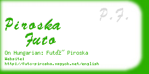 piroska futo business card